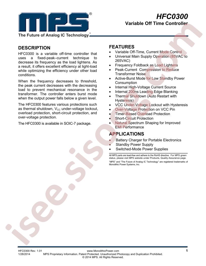 HFC0300 Datasheet