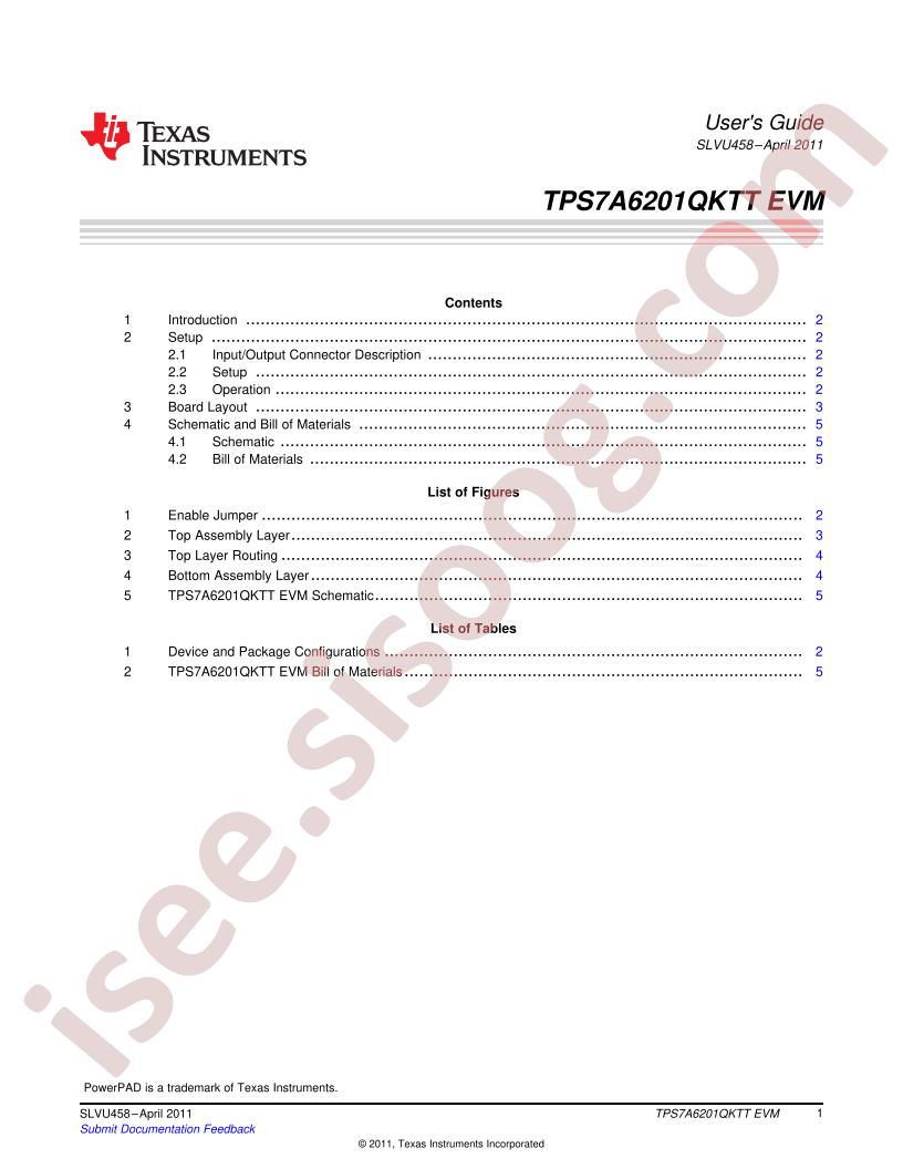 TPS7A6201QKTT EVM User Guide