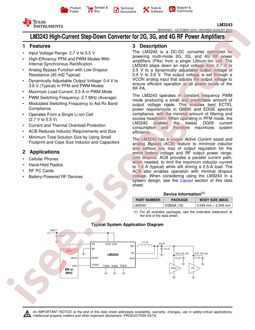LM3243 Datasheet