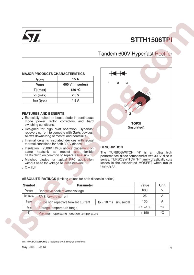 STTH1506TPI