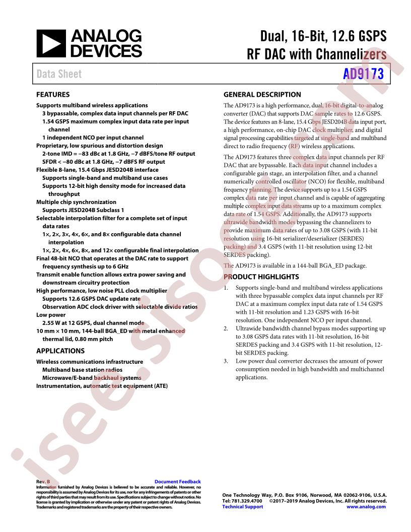 AD9173 Datasheet