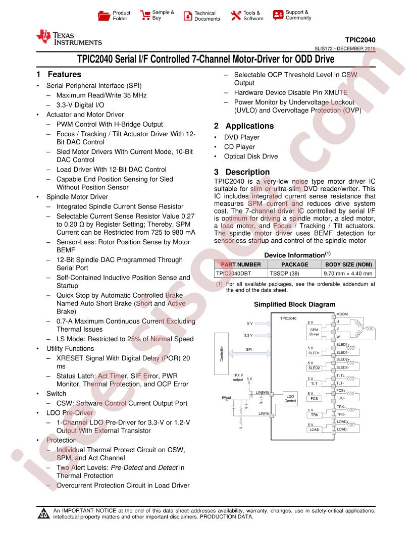 TPIC2040 Datasheet