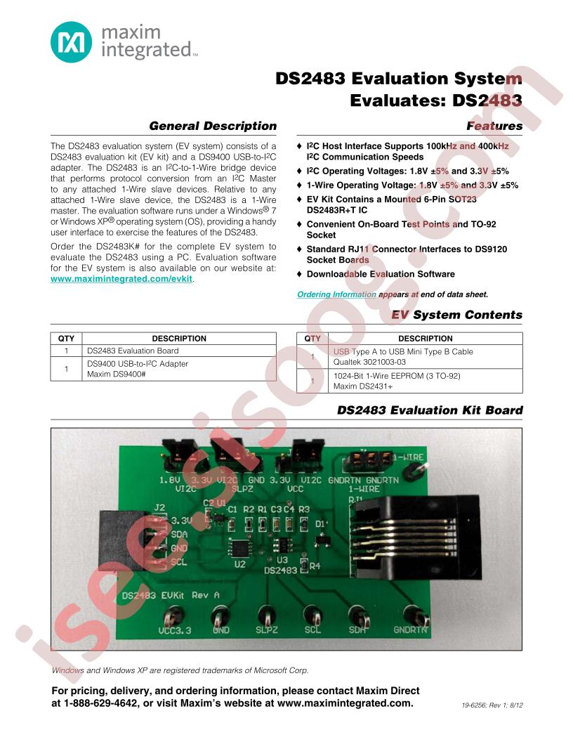 DS2483 Evaluation System
