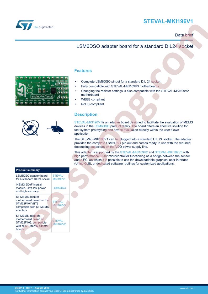 STEVAL-MKI196V1 Data Brief