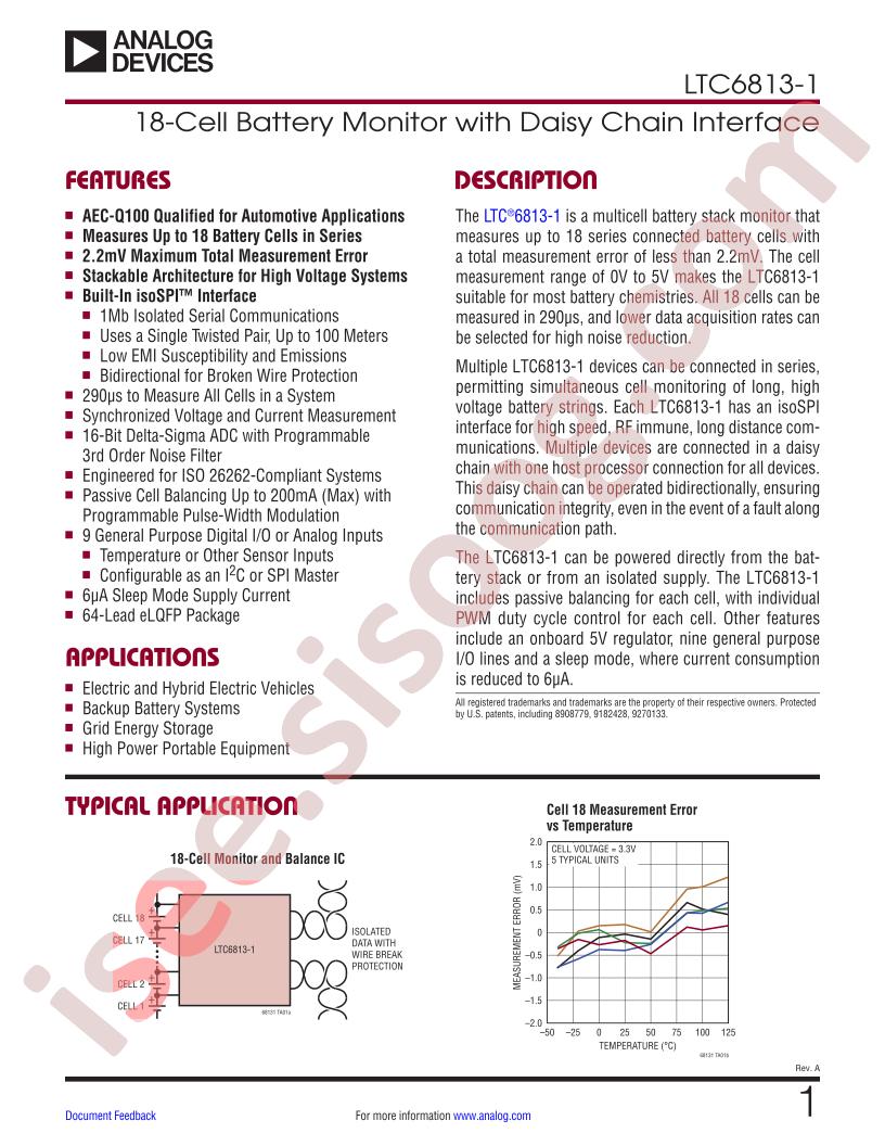 LTC6813-1 Datasheet