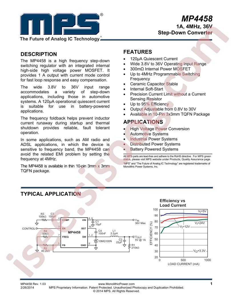 MP4458 Datasheet