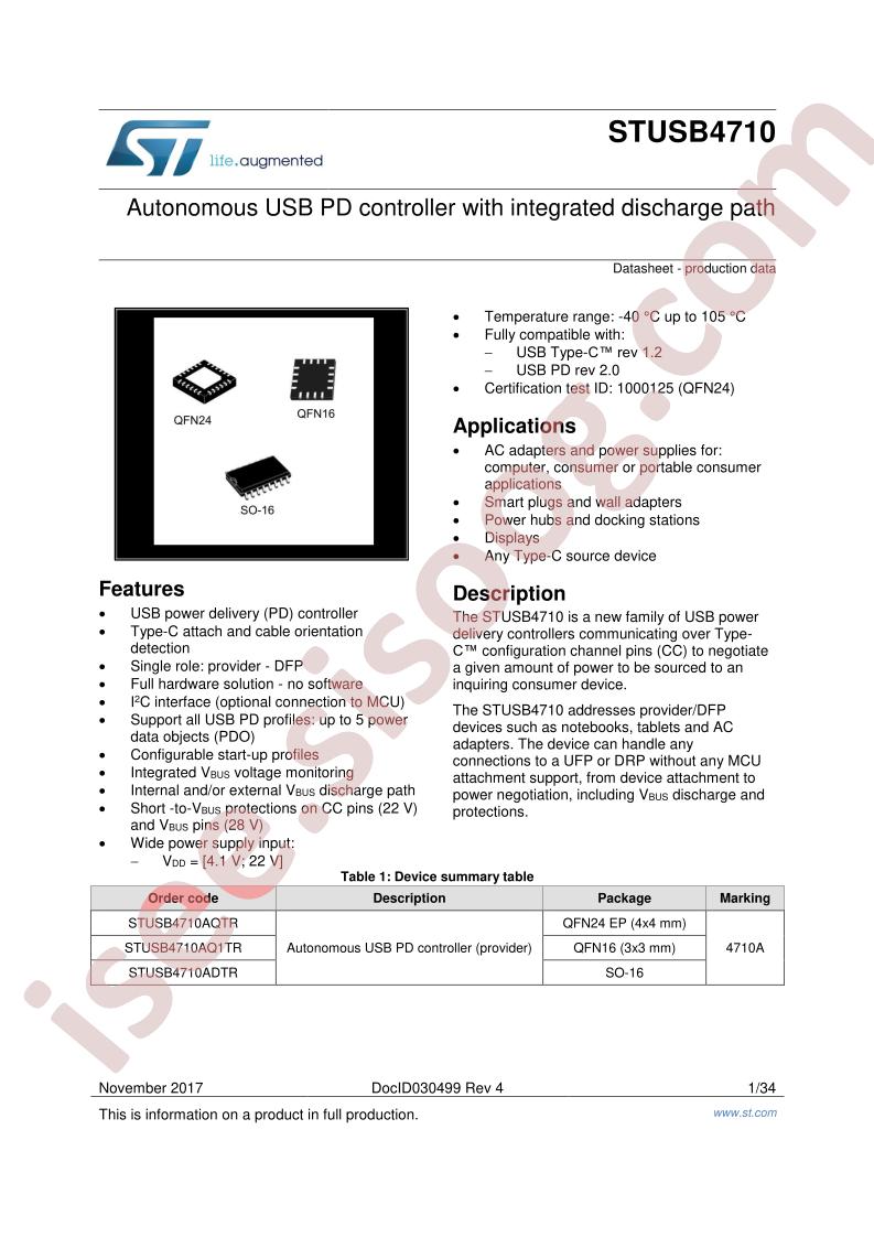 STUSB4710 Datasheet