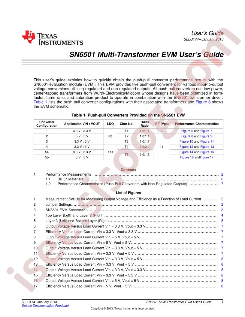 SN6501-MULXFMR-EVM Guide