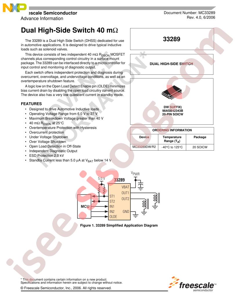 MC33289 Series