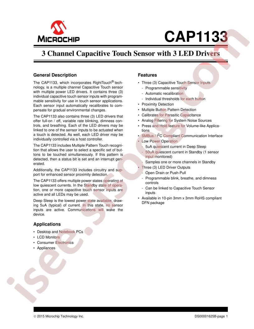 CAP1133 Datasheet