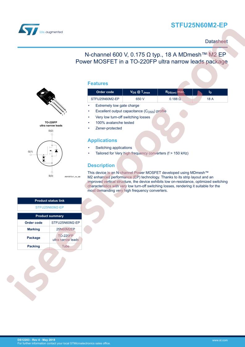 STFU25N60M2-EP
