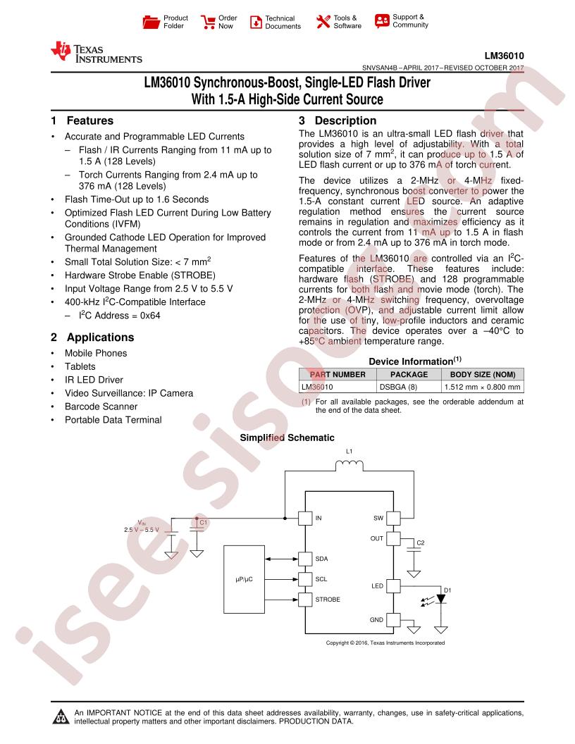LM36010 Datasheet