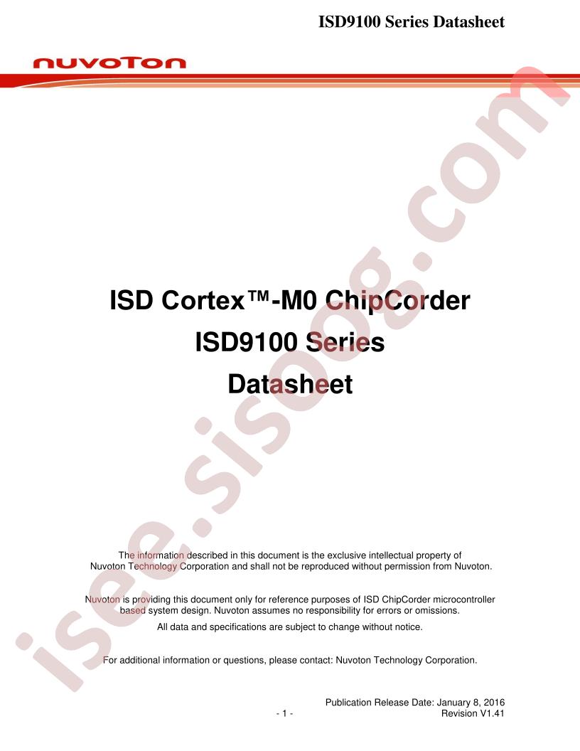 ISD9100 Series
