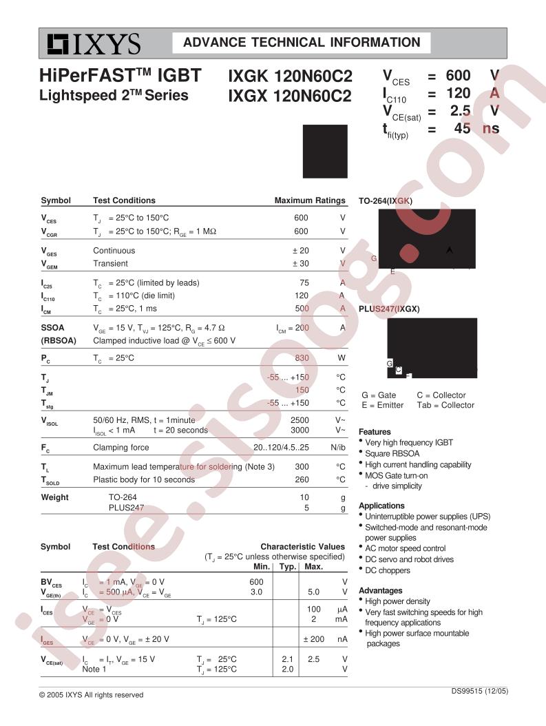 IXG(K,X)120N60C2