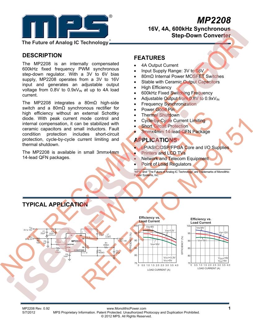 MP2208 Datasheet