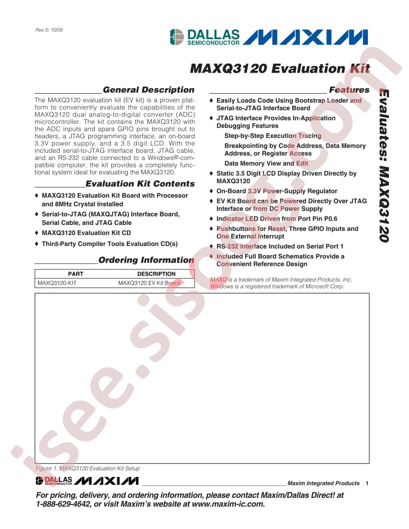 MAXQ3120 Eval Kit