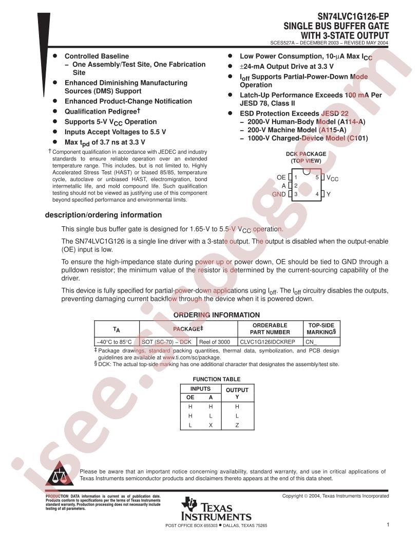 SN74LVC1G126-EP