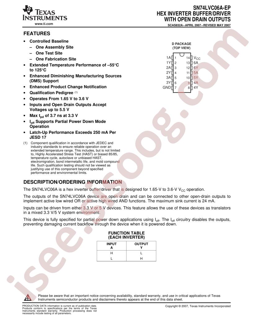 SN74LVC06A-EP