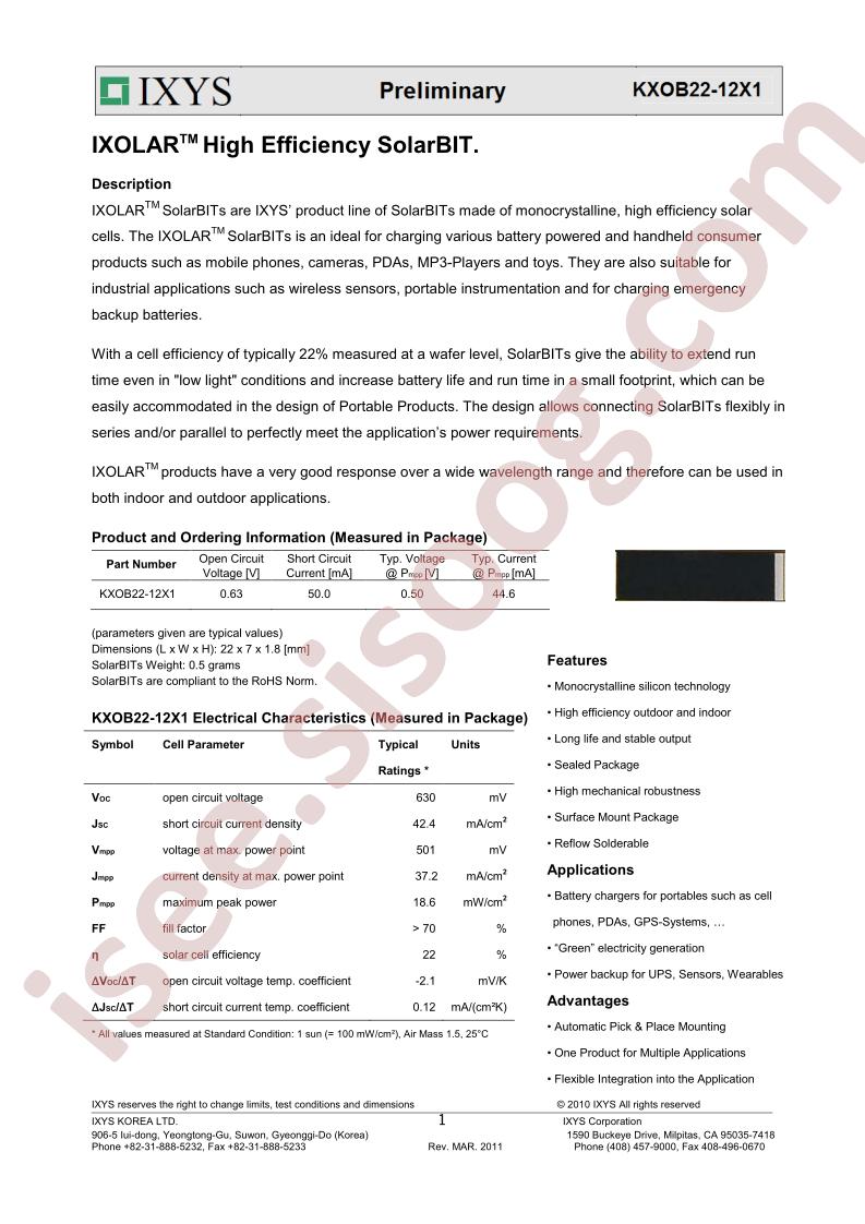 KXOB22-12X1 Preliminary