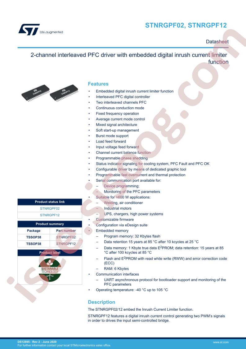 STNRGPF12 Datasheet