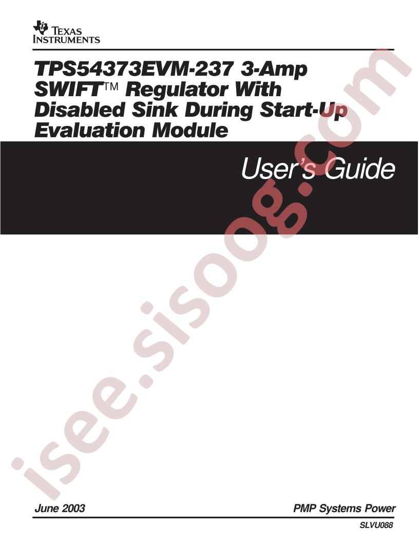 TPS54373EVM-237 User Guide