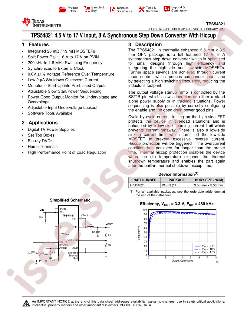 TPS54821 Datasheet