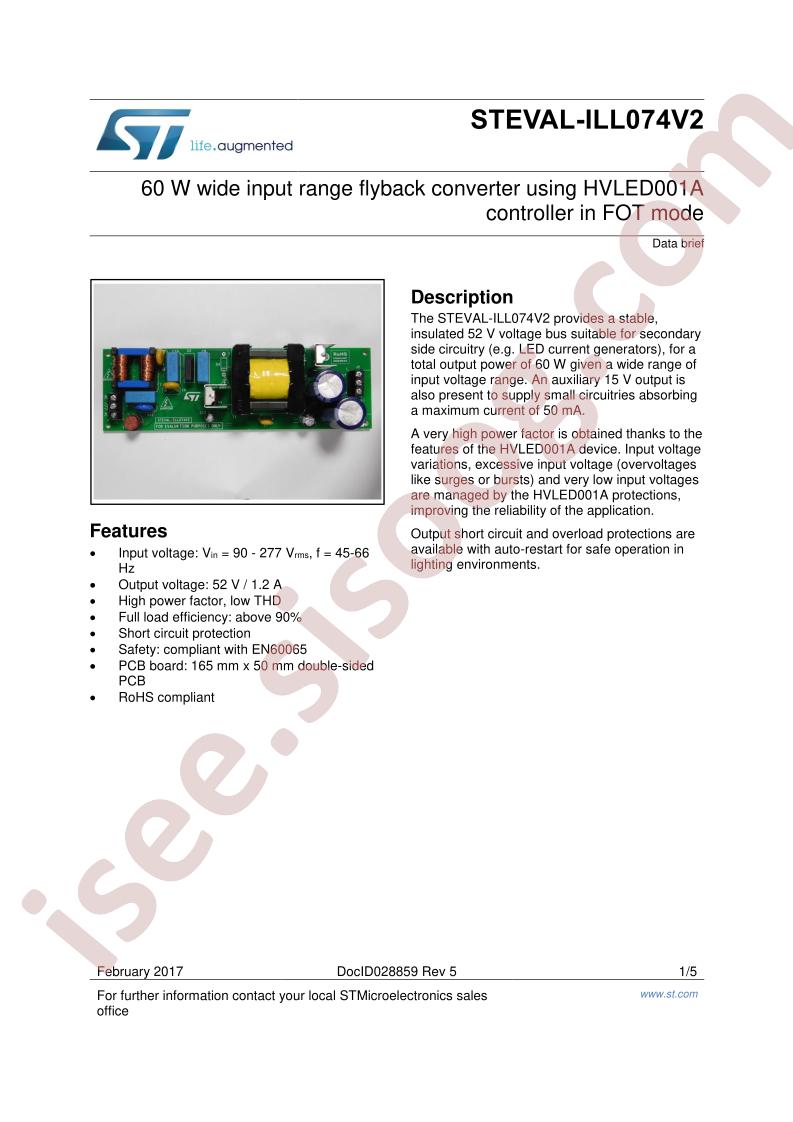 STEVAL-ILL074V2 Datasheet