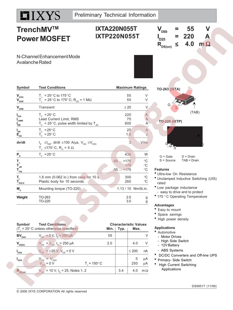 IXT(A,P)220N055T