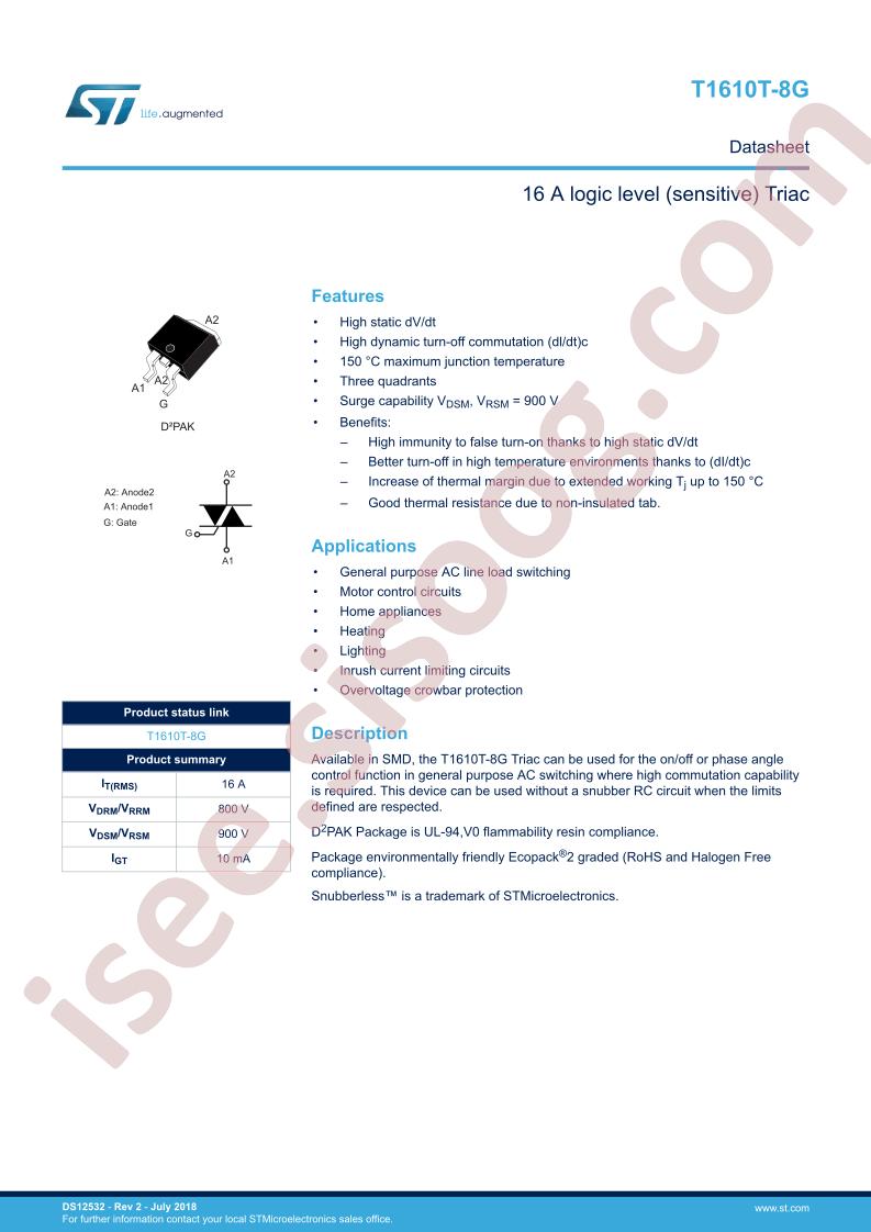 T1610T-8G Datasheet