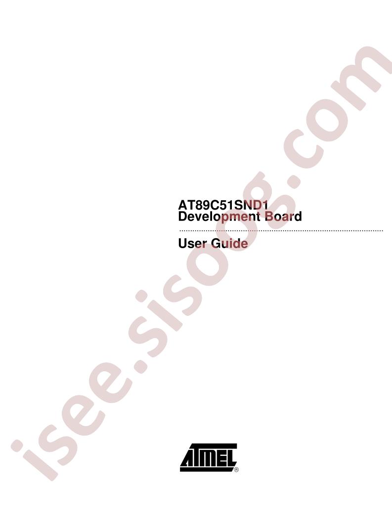 AT89C51SND1 Dev Board User Guide