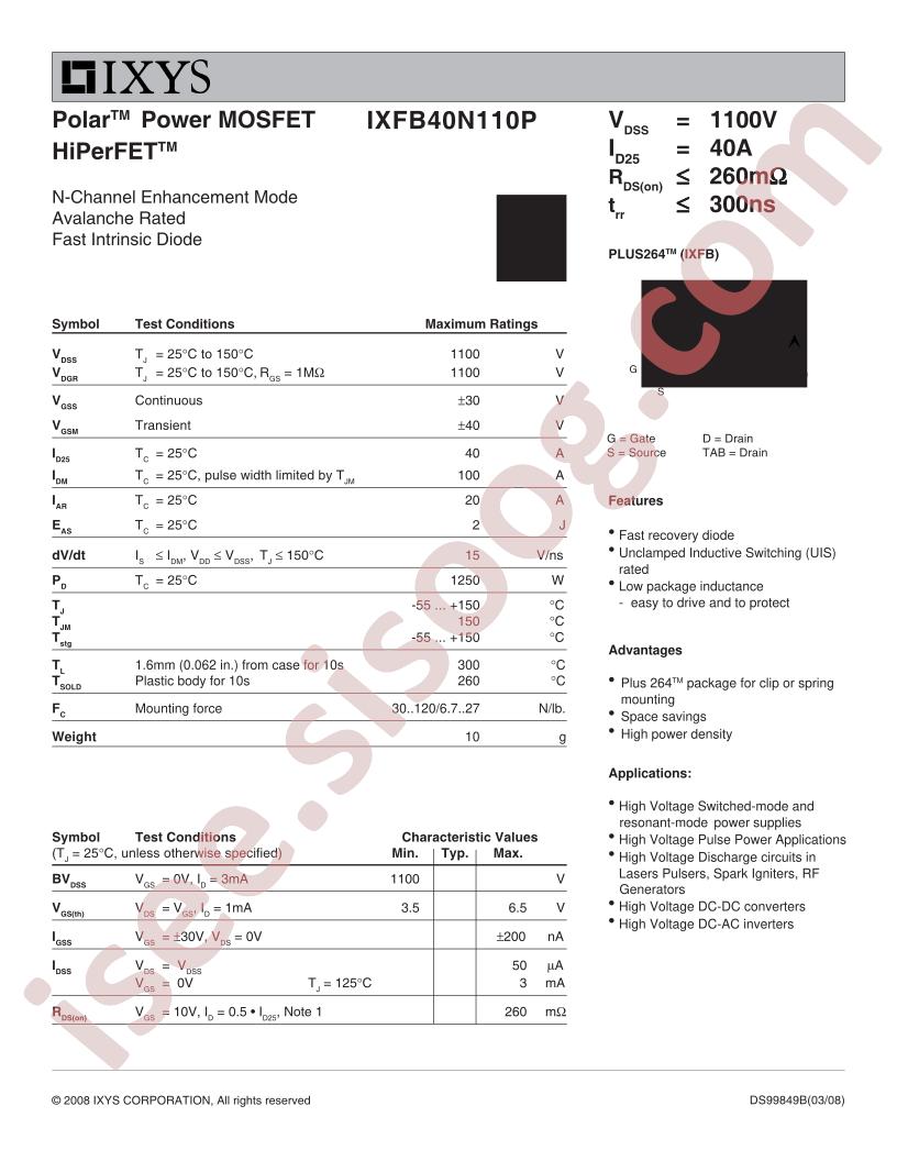 IXFB40N110P