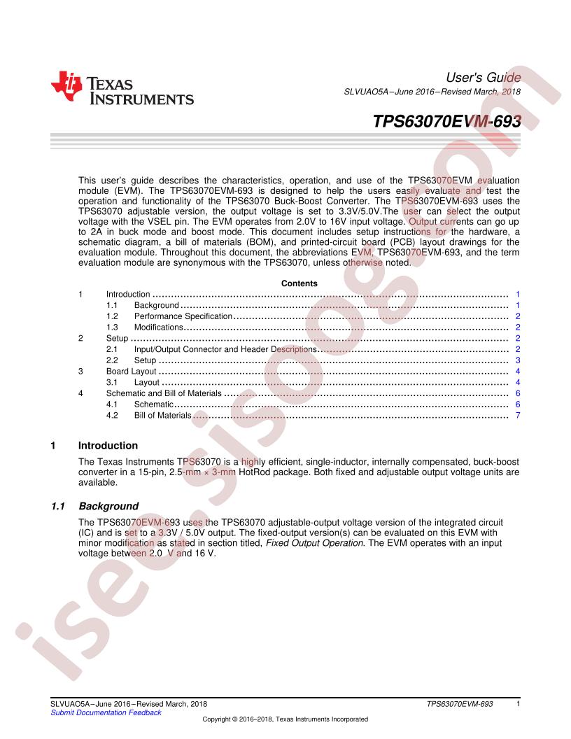 TPS63070EVM-693 User Guide