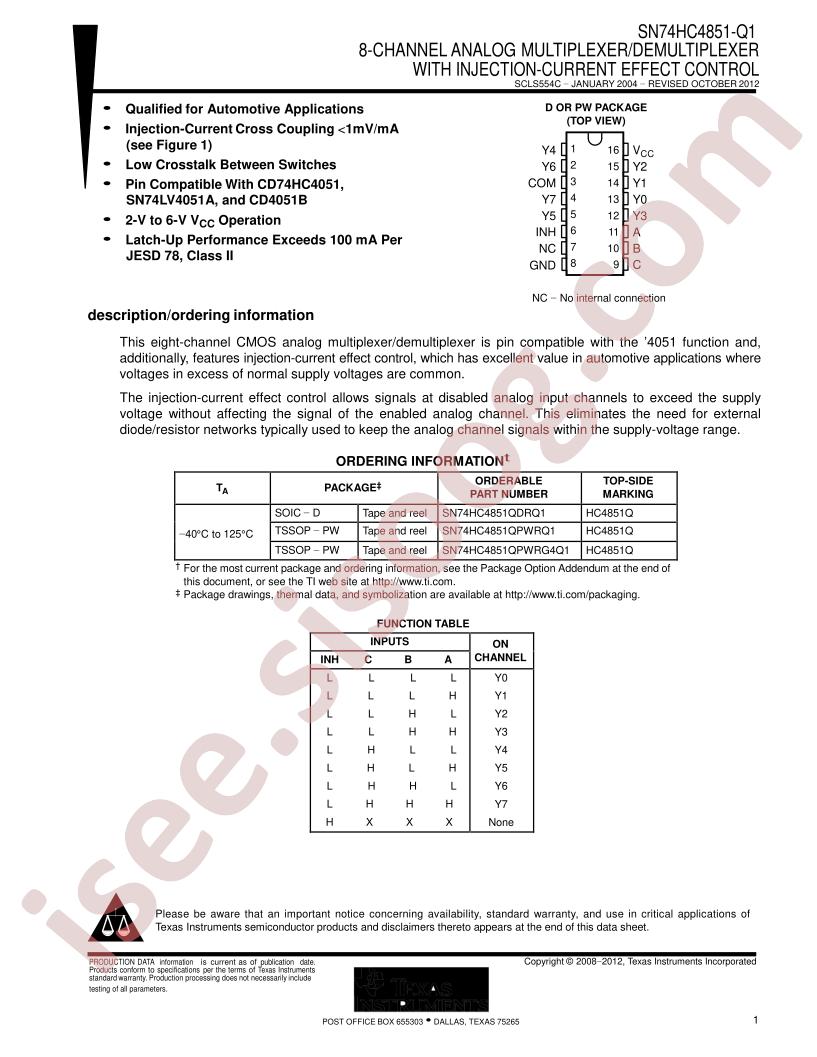 SN74HC4851-Q1