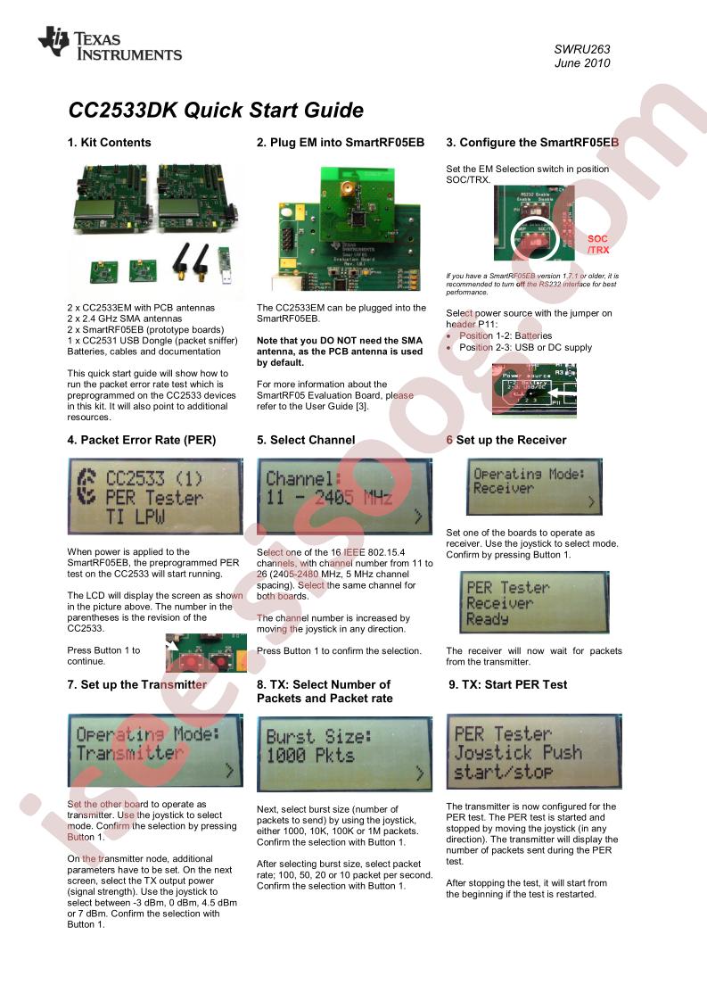CC2533DK Quick Start Guide