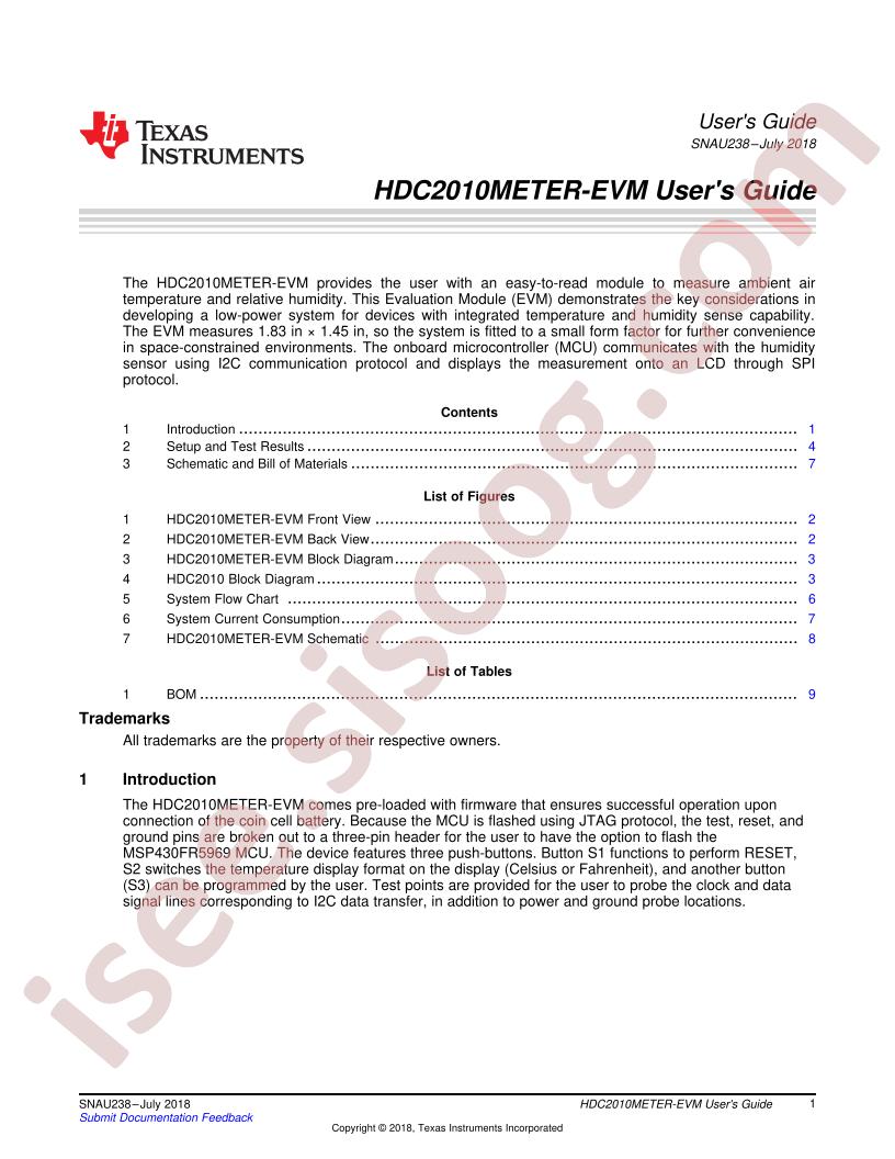 HDC2010METER-EVM User Guide
