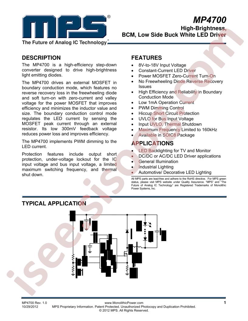 MP4700 Datasheet