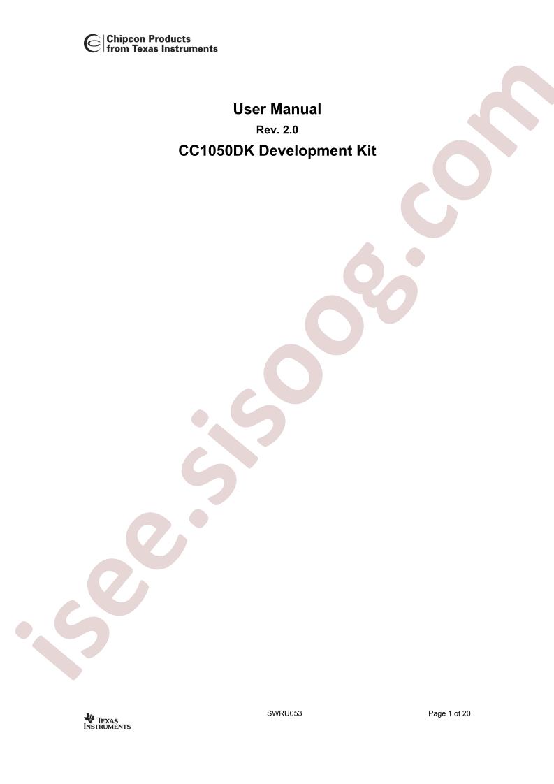 CC1050DK Dev Kit