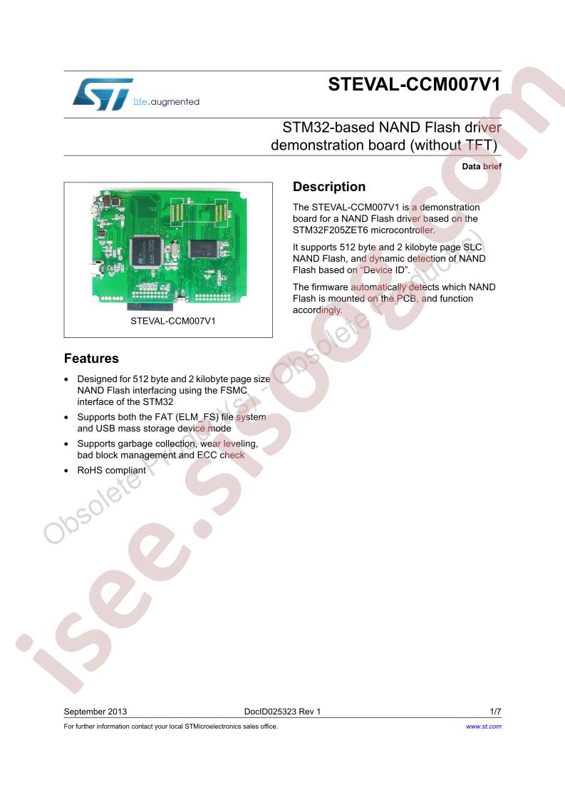 STEVAL-CCM007V1 Data Brief