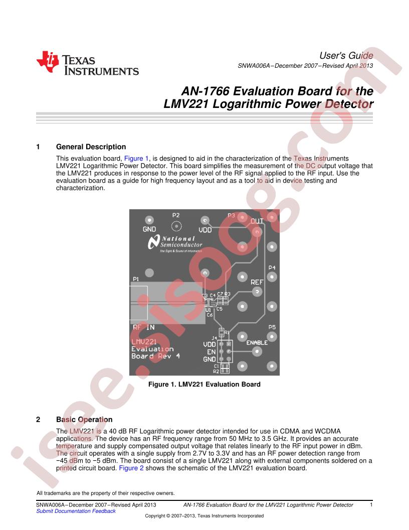LMV221 Eval Board