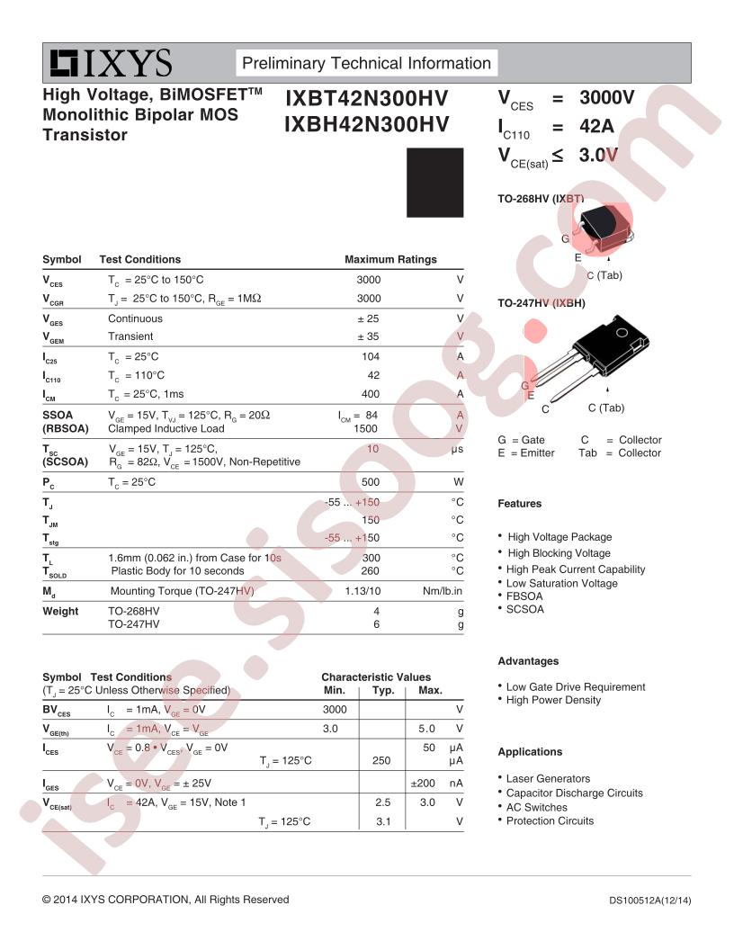 IXB(T,H)42N300HV