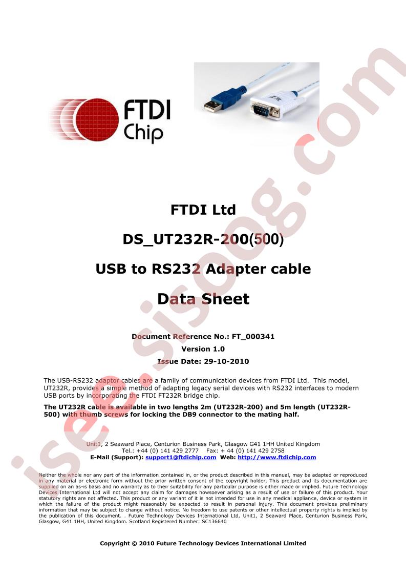 UT232R-200/500 Datasheet