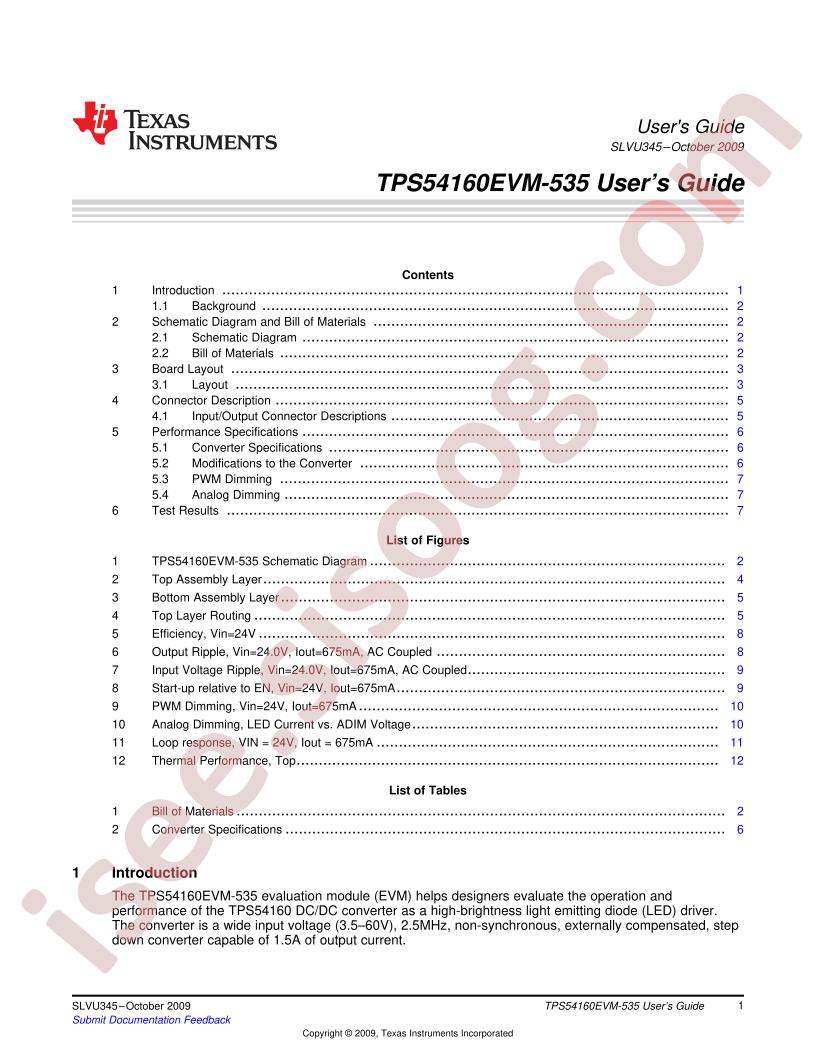 TPS54160EVM-535 User Guide