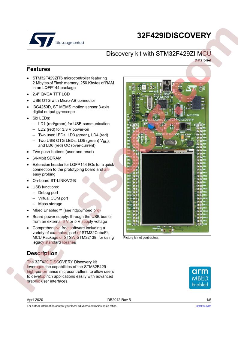 32F429IDISCOVERY Brief