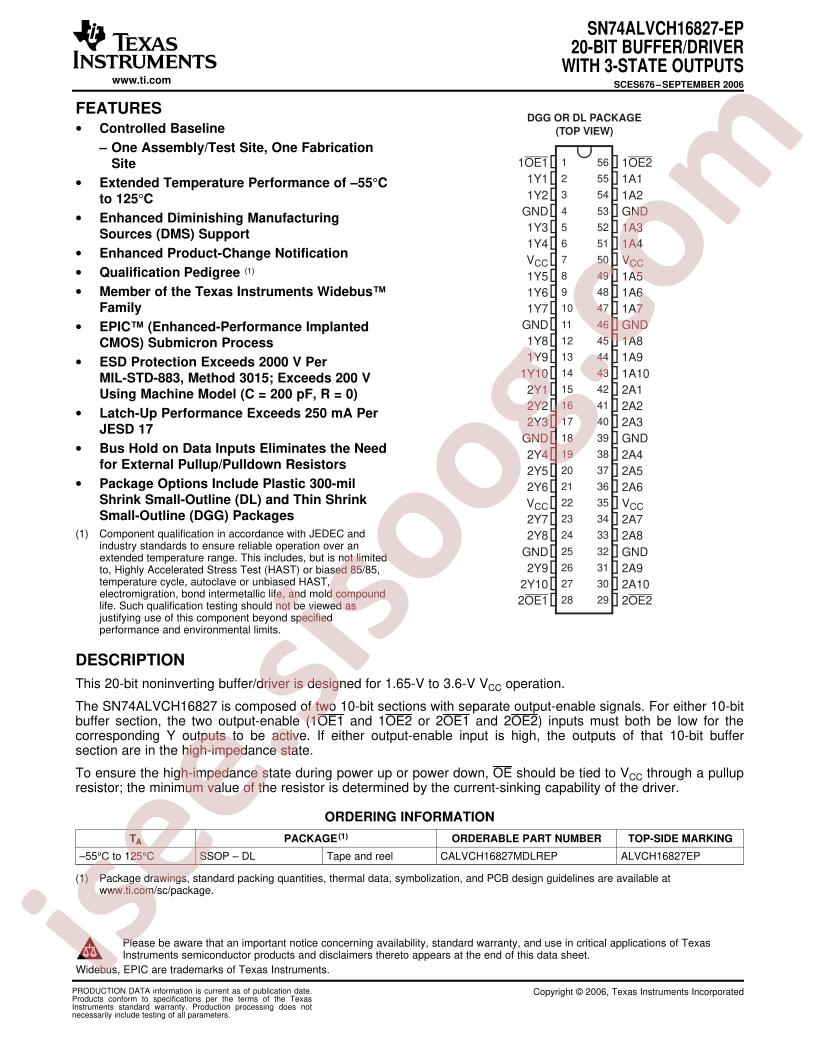 SN74ALVCH16827-EP
