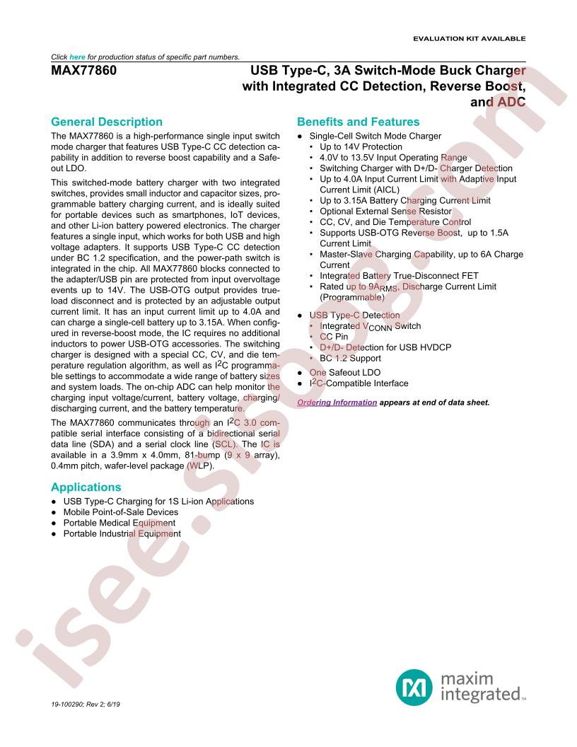 MAX77860 Datasheet