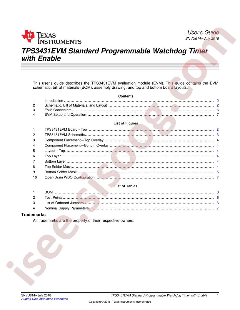 TPS3431EVM User Guide