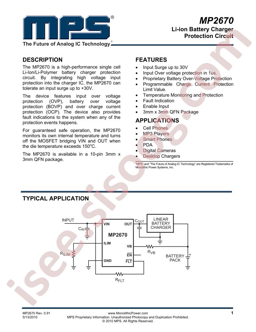MP2670 Datasheet