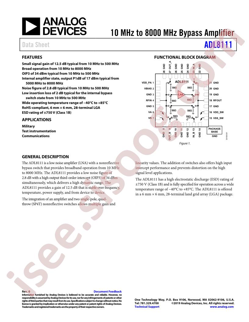 ADL8111 Datasheet