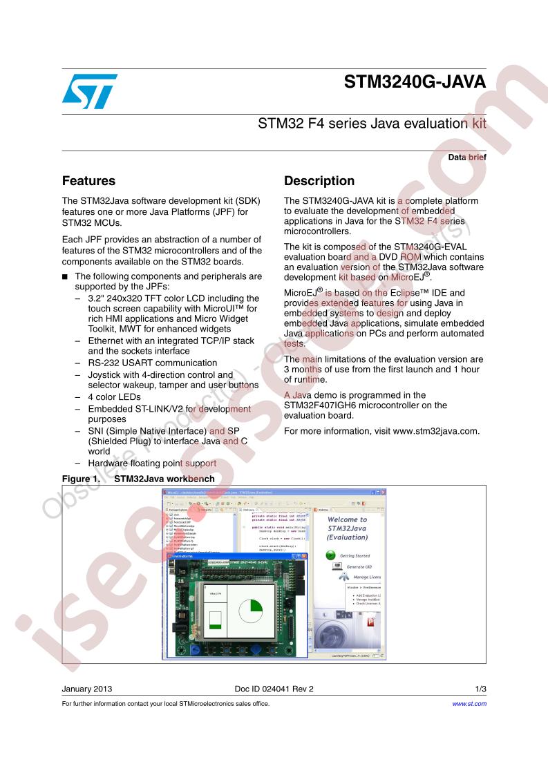 STM3240G-JAVA Brief