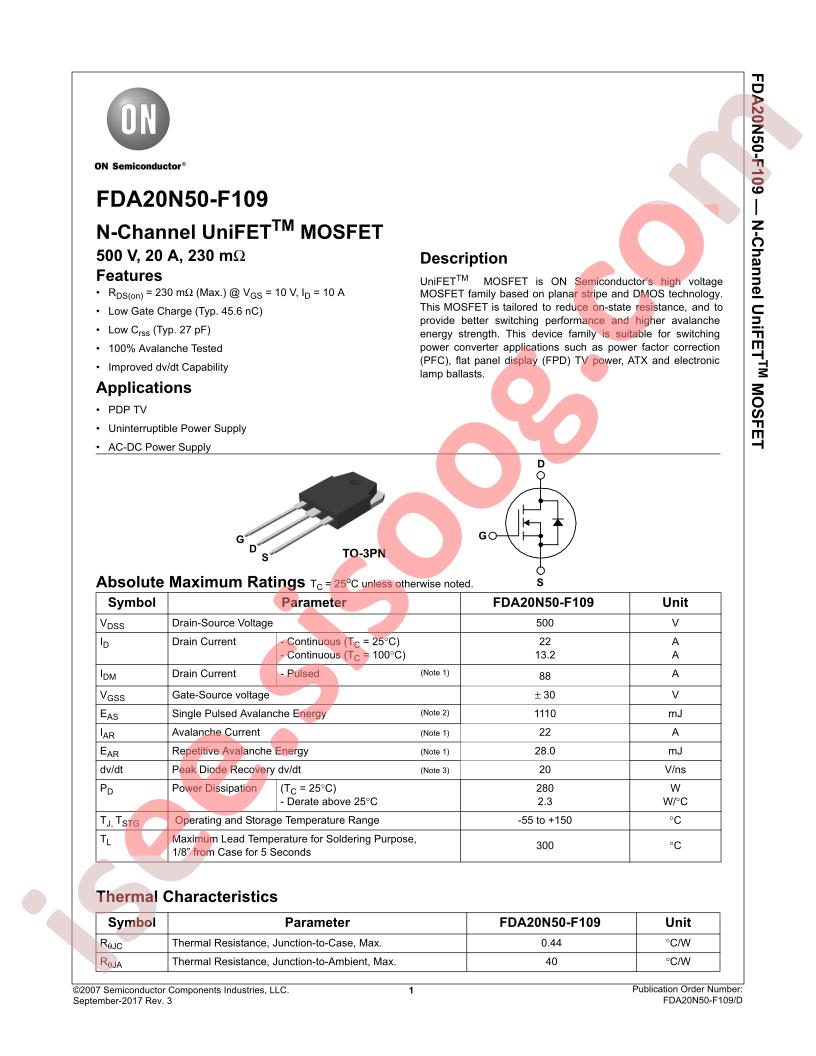 FDA20N50-F109